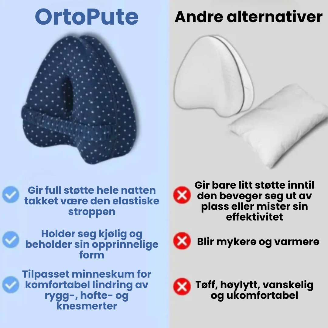 OrtoPute Støttepute - Lindrer ryggsmerter, hoftesmerter og isjias